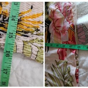 dip Floral Top with Green Tag and Pink Accents